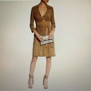 DIANE VON FURSTENBERG | DVF | ‘Selma’ Goat Suede Wrap Dress - NWT - 8
